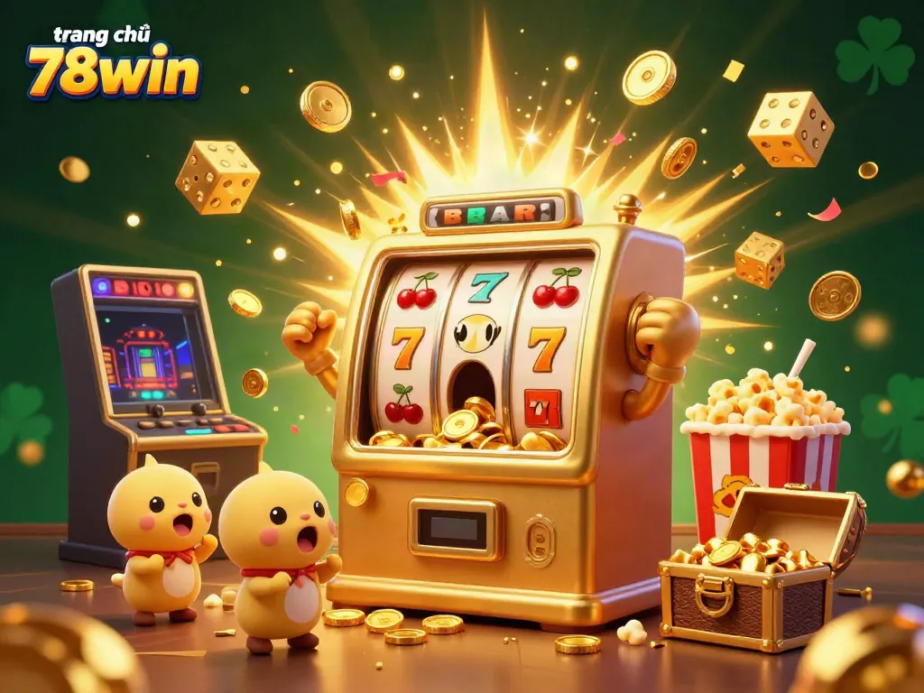 Experience the joy of winning at trang chủ 78win with our captivating slot machine illustration.