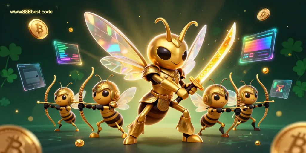 Win exciting rewards with the www888best code in this vibrant casino-themed illustration.