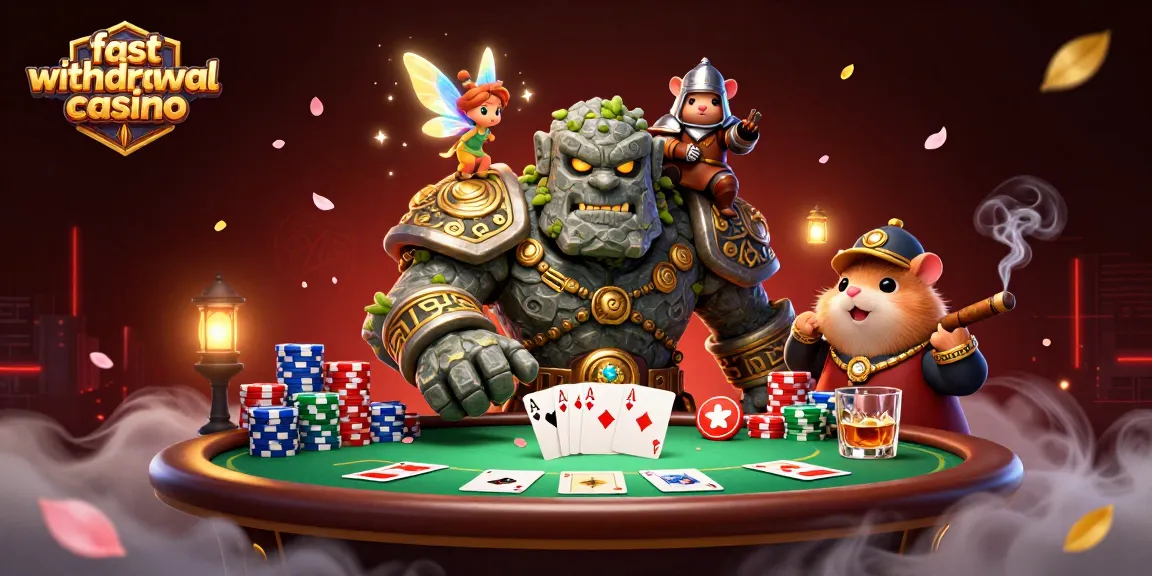Experience fast withdrawal casino magic with fantasy characters and poker elements in vibrant 3D.